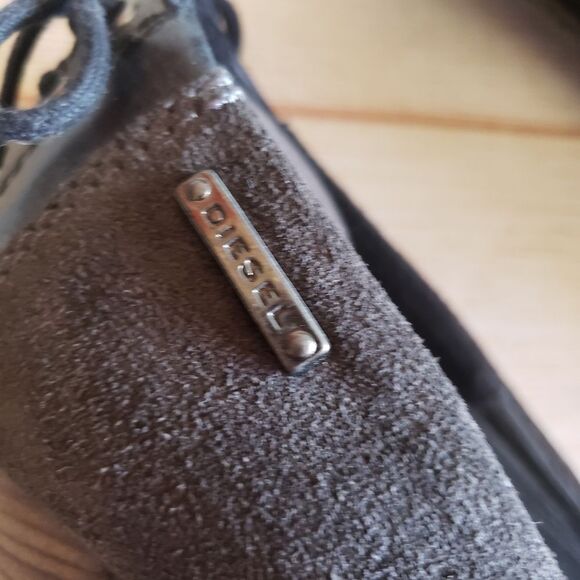 Diesel Leather Suede Round Toe Studded Tassel Heel Pumps Shoes Brown Size 39 - Picture 14 of 16